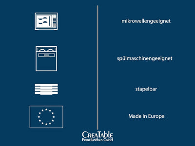 CreaTable 17802, Serie Villa Medici, Geschirrset Tafelservice 12 teilig, 33 x 24 x 34 cm 12 teilig S