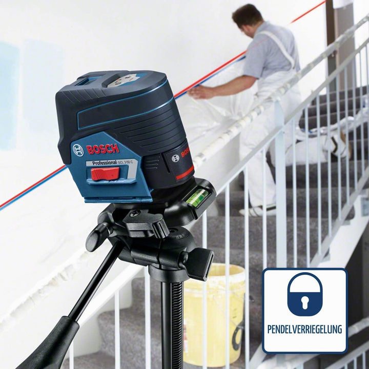 Bosch Professional Linienlaser GCL 2-50 C (roter Laser, Innenbereich, mit App-Funktion und Halterung
