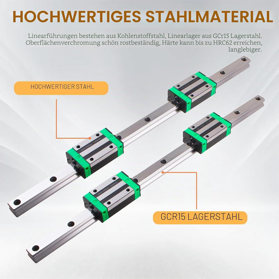 CNCYEAH Linearführung kit, 2PCS HGR20-400mm Linearführungsschiene +1PCS Kugelumlaufspindel SFU1605-4