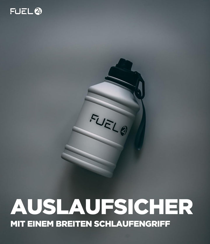 Fuel24 Extra Stark Trinkflasche Edelstahl Metall 1.3L & 2.2L - Auslaufsicher & BPA-Frei Wasserflasch