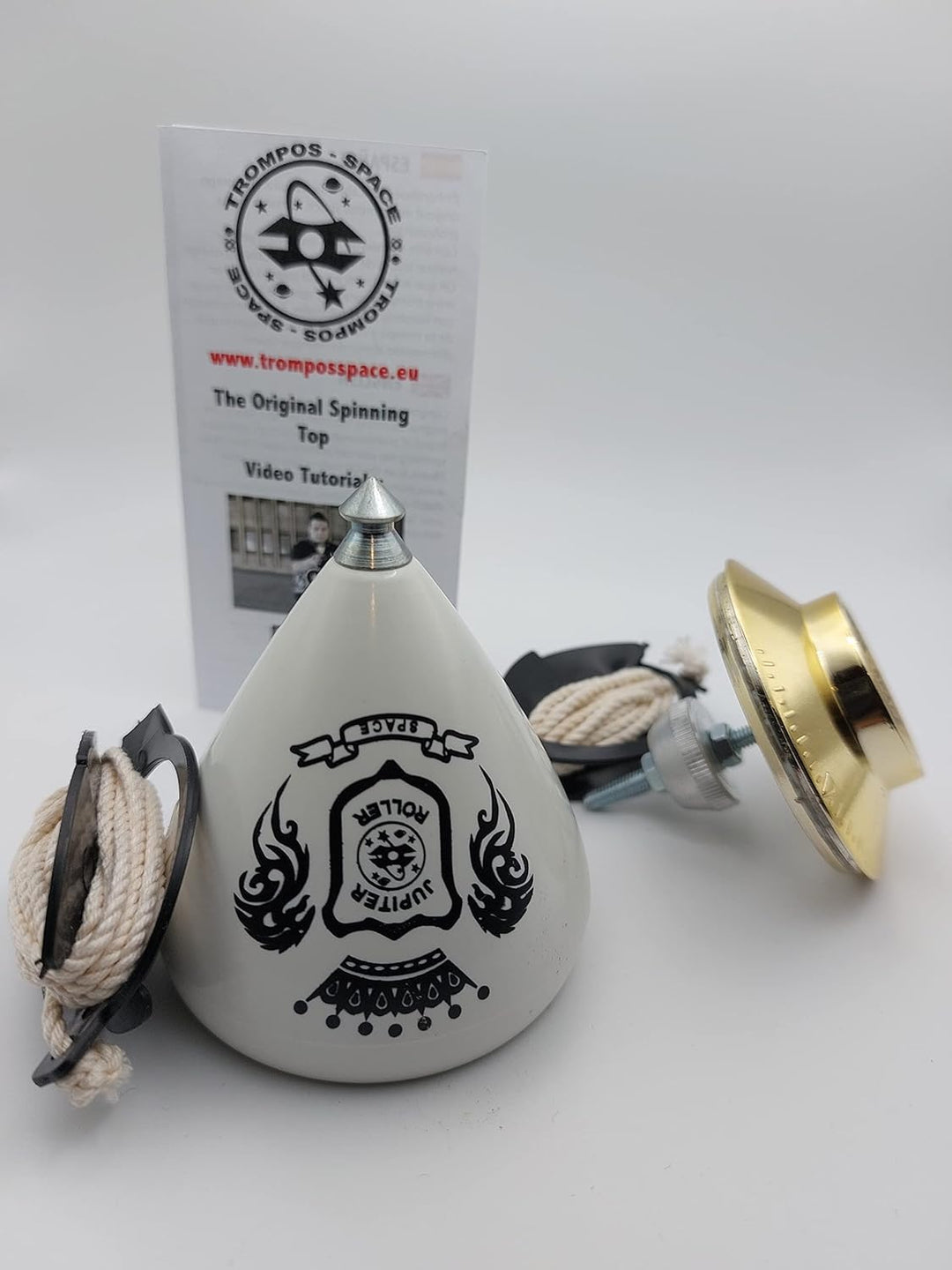 trompos space Gerardo Montero und Javi de Maria Jupiter Roller Gold + Geschenkband, Weiss, Medium (J