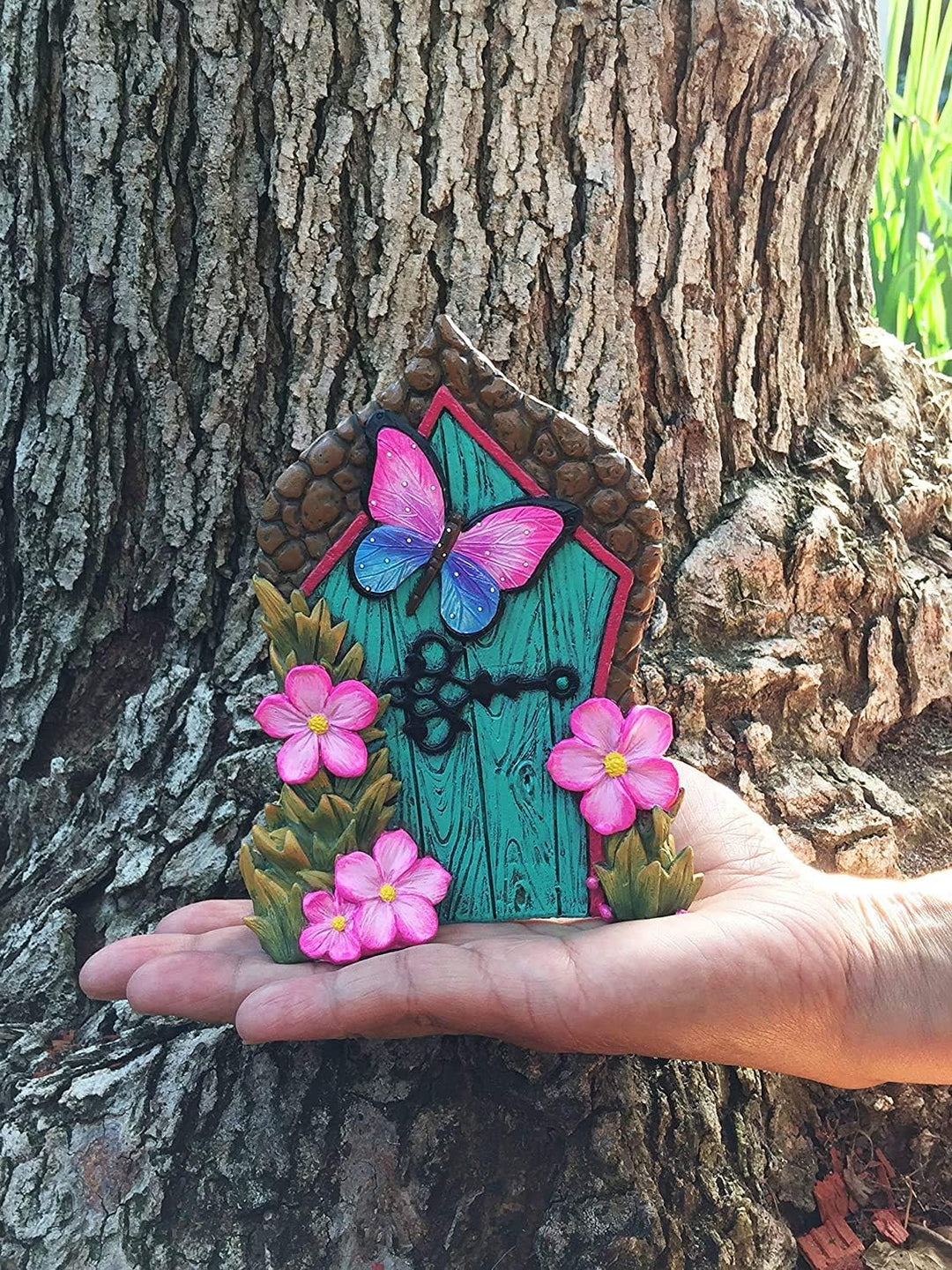 GlitZGlam Miniatur-Schmetterlings-Fee Tür für Miniatur Gartenfeen und GNOME. EIN Fee und Rasen GNOME