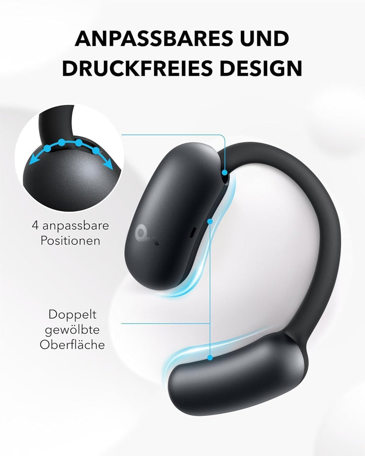 soundcore Anker AeroFit 2 Open Ear Headphones, Adjustable Ear Hooks, Firm Hold, Deep Bass, Hi-Res Wi