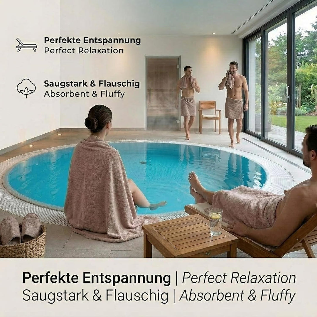 Betz Berlin 6er Set 2X Maxi Duschtuch 100 x 150 cm 4X Handtuch 50 x 100 cm 100% Baumwolle Farbe Capp