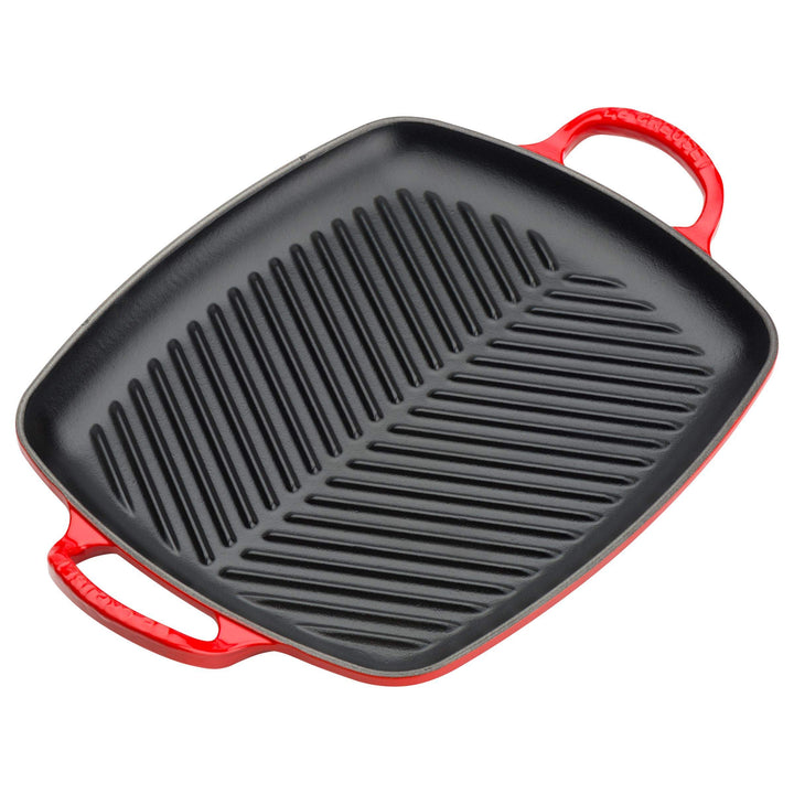 Le Creuset Signature Flache rechteckige Grillplatte aus Gusseisen mit Hilfsgriff, für alle Herdarten