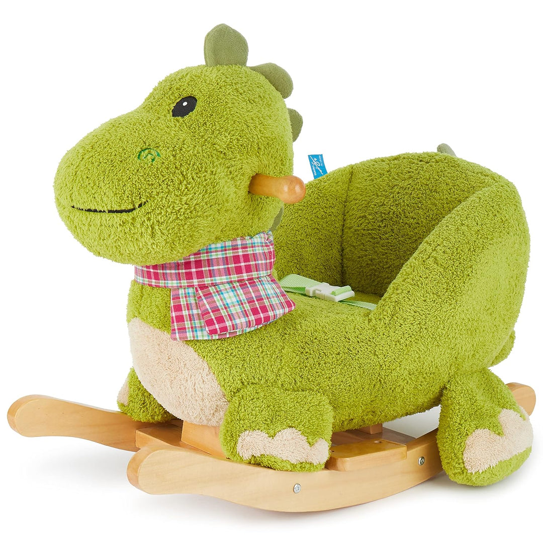 Bieco Plüsch Schaukeltier Dino | Kinder Schaukelstuhl mit Sicherheitsgurt | Baby Schaukel | Schaukel