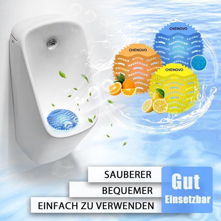 36 Stück Urinalsieb mit Duft, Urinalsieb Spritzschutz Duft Lufterfrischer Einzeln Verpackt für WC Gä