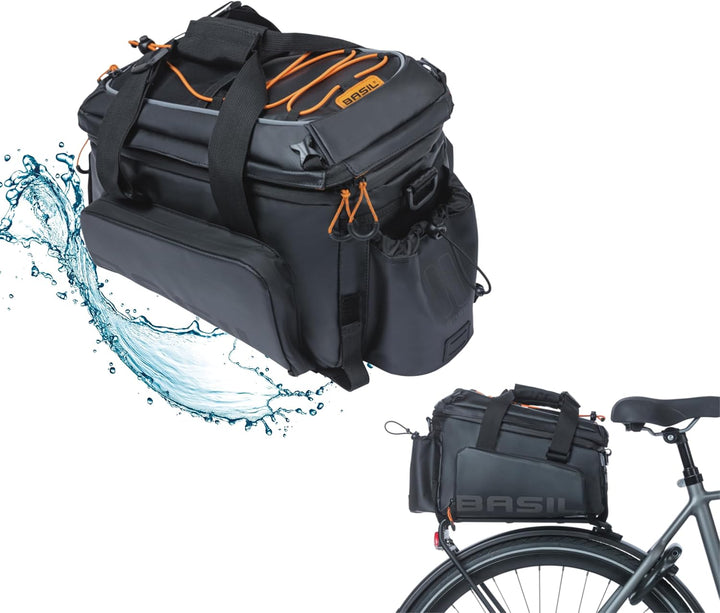 Basil Miles XL Pro Gepäckträgertasche 9-36ltr Schwarz Orange, 9-36ltr Schwarz Orange