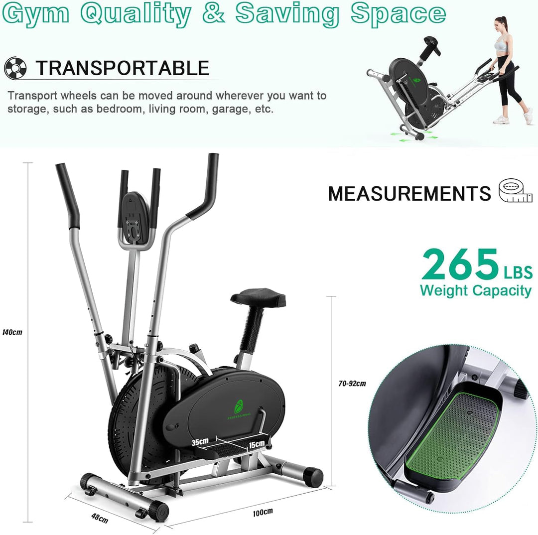 Crosstrainer für zuhause - Neezee 2 IN 1 Crosstrainer Heimtrainer mit Sitz Smart LCD-Monitor,verbess