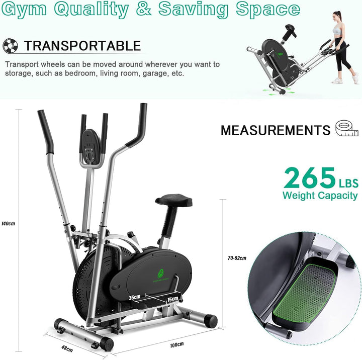 Crosstrainer für zuhause - Neezee 2 IN 1 Crosstrainer Heimtrainer mit Sitz Smart LCD-Monitor,verbess