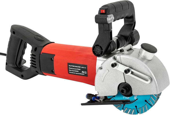 Mauernutfräse Schlitzmaschine 3500W 5000rpm Betonfräse Nutfräsen 133mm Sägeblatt Max. Schnitttiefe: