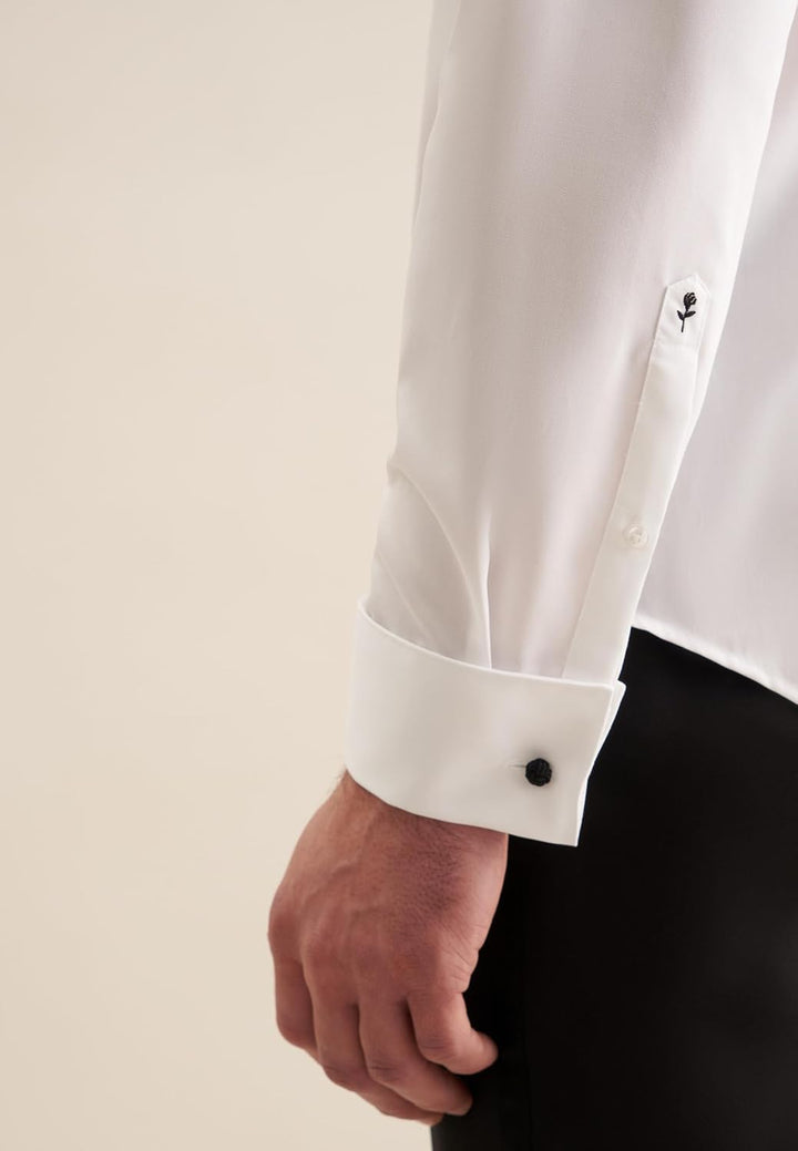 Seidensticker Herren Shaped Bügelfrei Kläppchen Kragen Langarm Umschlagmanschette Businesshemd 44 We