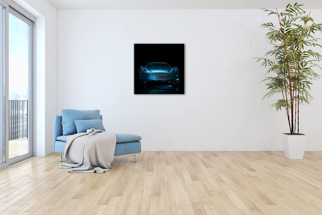 deyoli Dark Bronzefarbener Sportwagen Format: 60x60 Effekt: Monocrome Blau als Leinwandbild, Motiv f