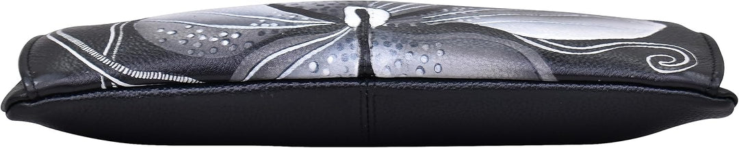 Anna by Anuschka Damen Medium Crossbody Midnight Floral Black, Midnight Floral Black