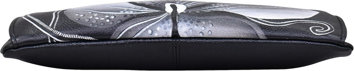 Anna by Anuschka Damen Medium Crossbody Midnight Floral Black, Midnight Floral Black
