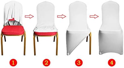 UISEBRT 50 Stück Universell Stuhlhussen Stretch Weiss Stuhlbezüge Moderne für Hochzeiten und Feiern