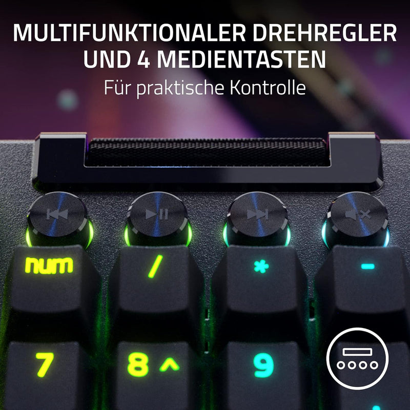 Razer BlackWidow V4 Pro - Mechanische Gaming-Tastatur Chroma RGB (grüne mechanische Switches, Befehl