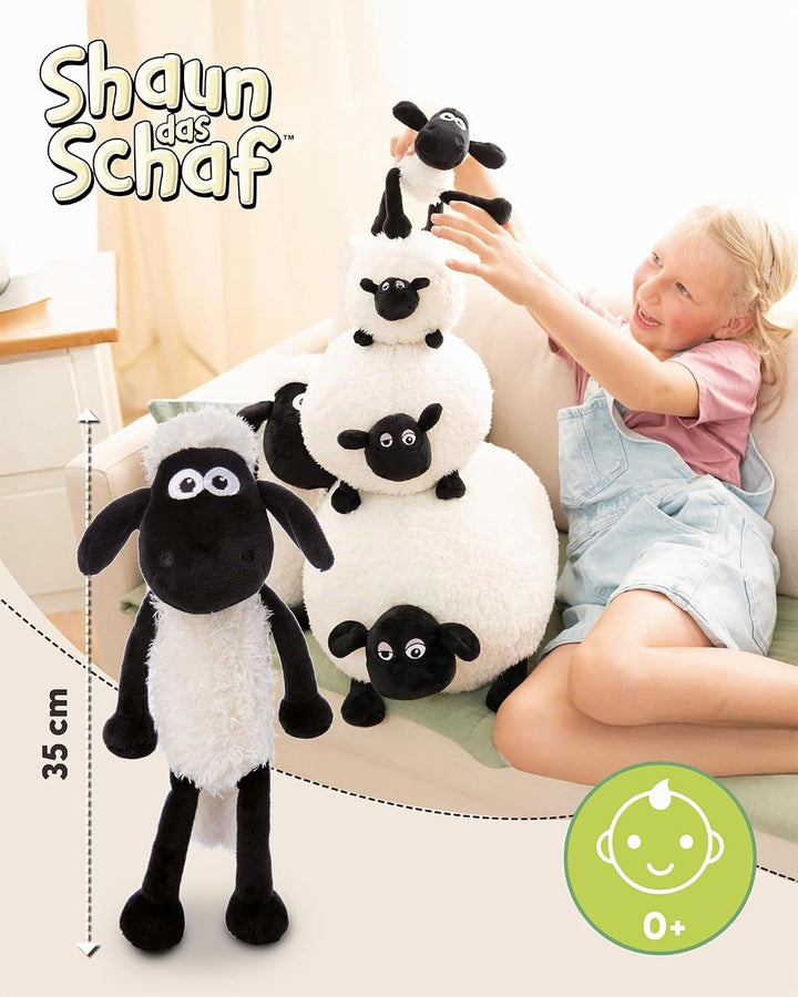 NICI Kuscheltier Shaun das Schaf 35cm weiss - Stofftier aus weichem Plüsch, niedliches Plüschtier zu