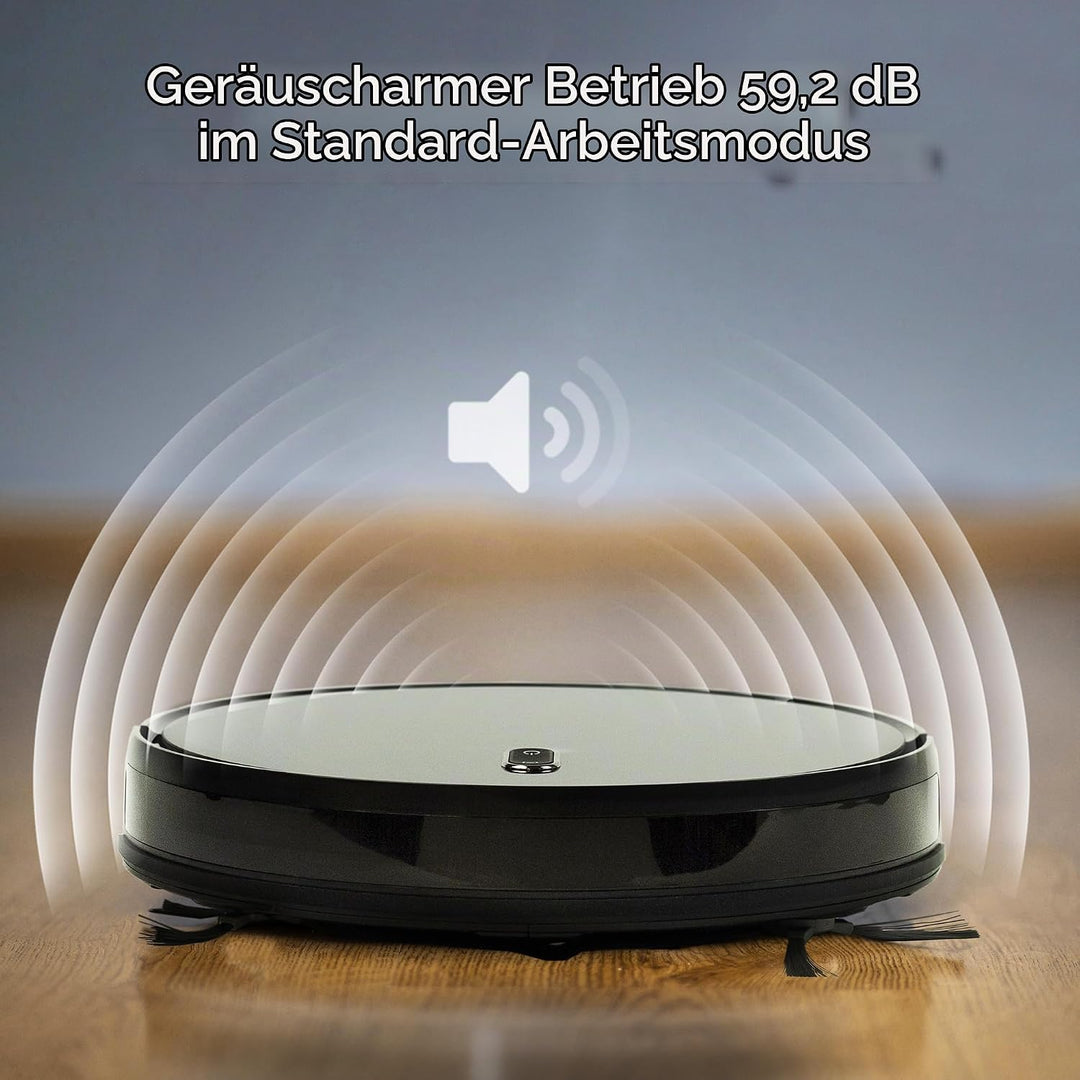 Venga! Saugroboter mit Wischfunktion, Einfach zu Bedienen, 6 Reinigungsmodi, Leise, Schwarz, VG RVC