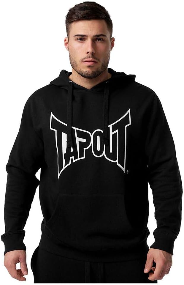 Tapout Herren Hoodie Lifestyle Basic Black/White Kapuzenpullover L Black/White, L Black/White