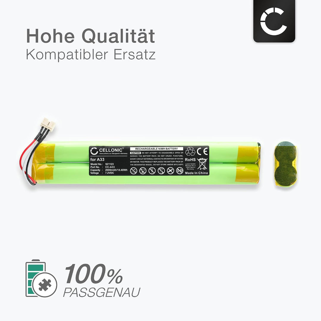 CELLONIC 1x Akku für Lautsprecher kompatibel mit TDK Life On - (2000mAh, 7.2V)