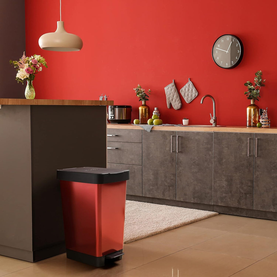 TATAY Smart Deco 25L Mülleimer mit Pedal | Kompaktes und funktionales Design | Für Innen und Aussen