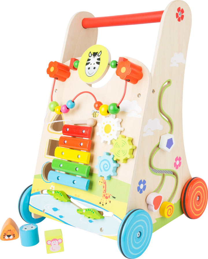 Small Foot Lauflernwagen Blumenwiese, Holz mit vielseitigem Spielspass für Kinder ab 2 Jahren 10606,
