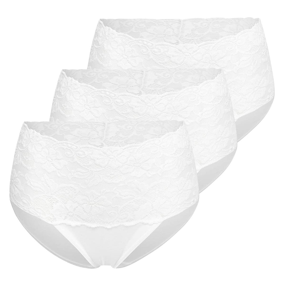 Nina von C. 3er Spar-Pack - Damen - Fine Cotton - Taillen Slip - Baumwolle 46 Weiss, 46 Weiss