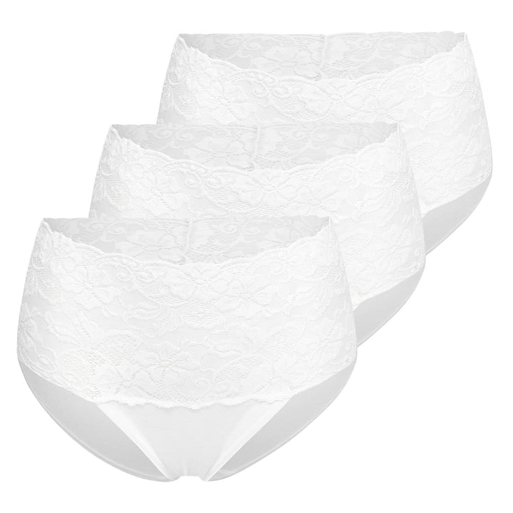 Nina von C. 3er Spar-Pack - Damen - Fine Cotton - Taillen Slip - Baumwolle 46 Weiss, 46 Weiss