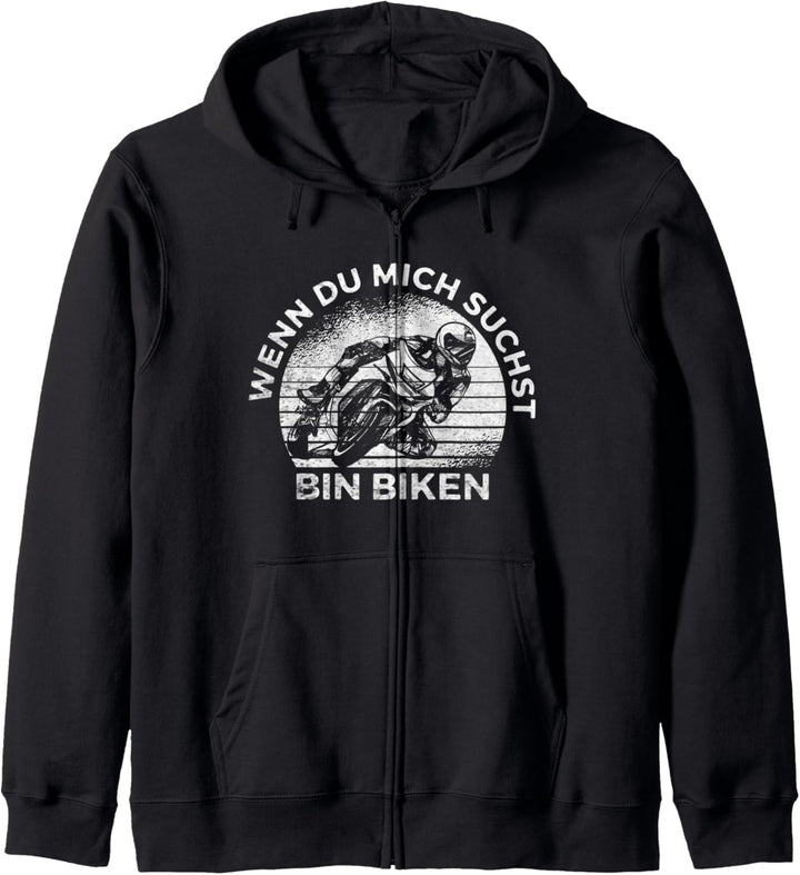 Wenn du mich suchst bin biken Motorcross Motorrad Männer Kapuzenjacke