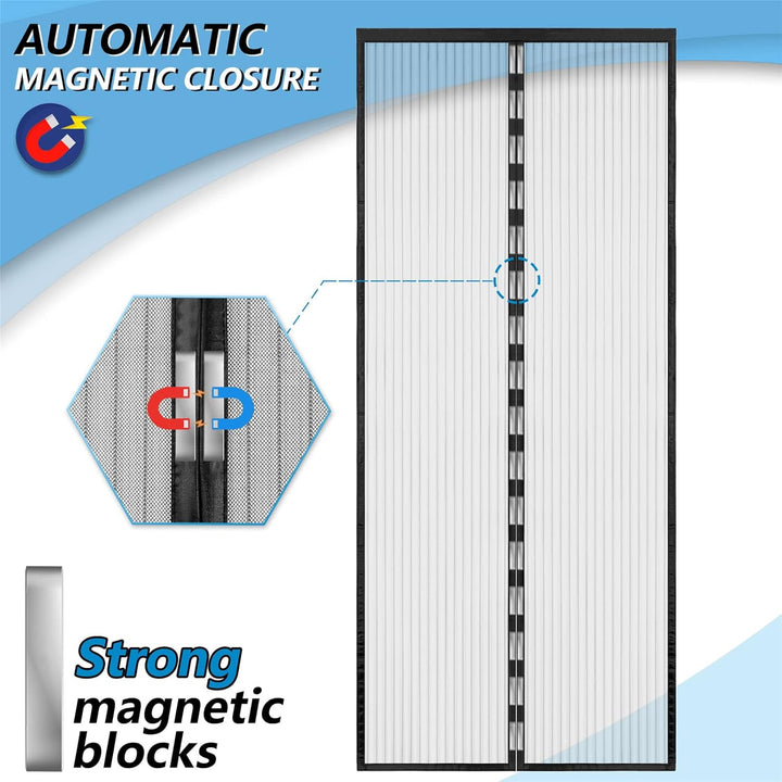 Fliegengitter Balkontür 60x220, SHA2WEN Fliegengitter Tür Schwarz, Geniessen Sie den Sommer mit Ihre