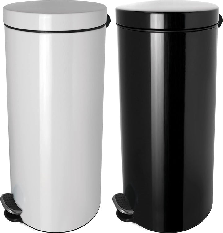 Helit H2404395 - Silberionen-Tretabfallbehälter, „the knight“, 30 Liter, schwarz 30 Liter schwarz, 3