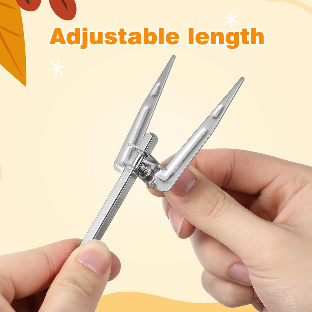 Drehspiess Grillgabel 25Cm Edelstahl Brathähnchengabel Für Heissluftfritteuse Und Backofen Rotierend