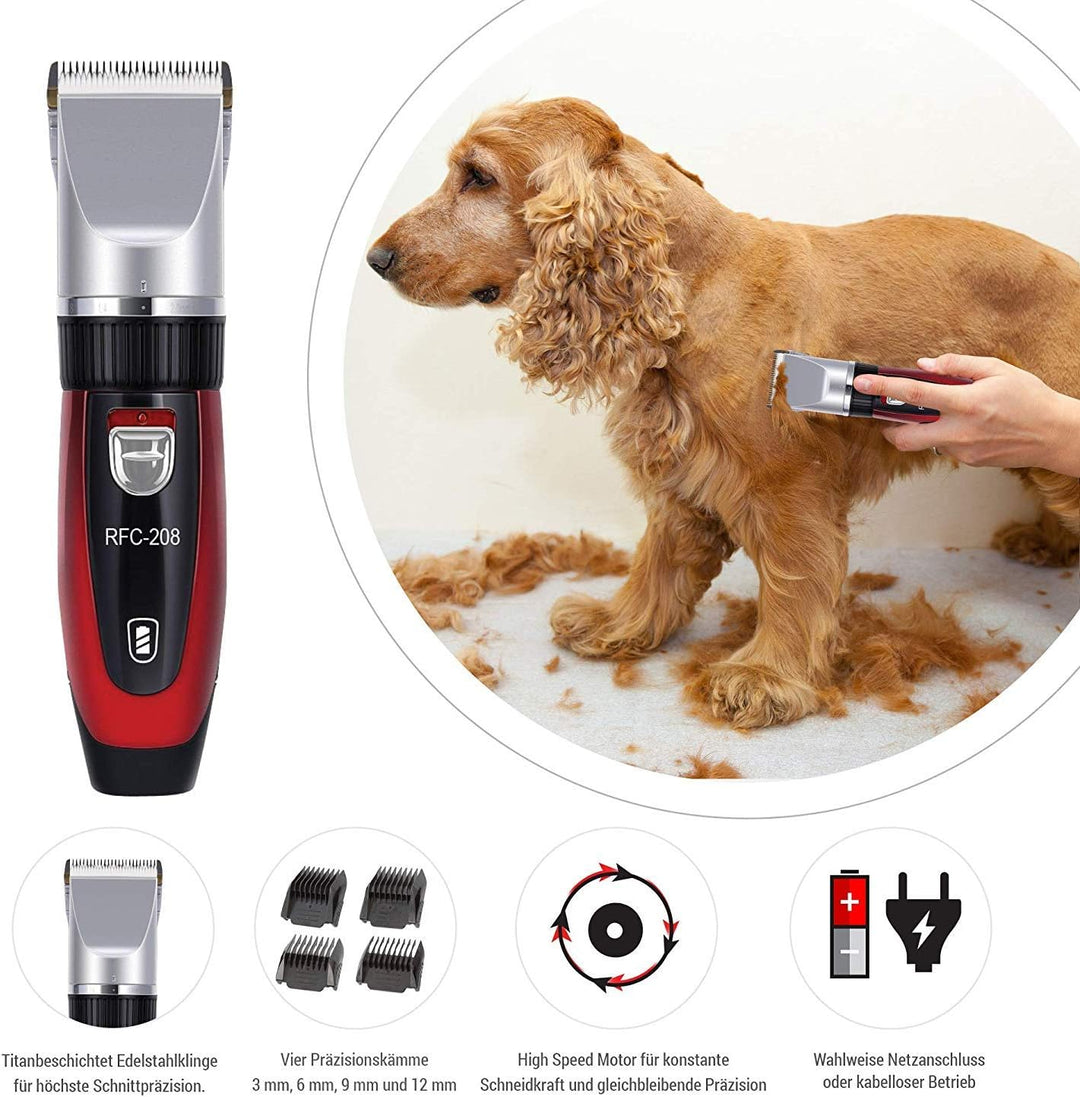 Ceramics RFC-208 Haustier Grooming Kit Leiser und Geräuscharmer Tierhaarschneider mit Turbo-Sense-Te
