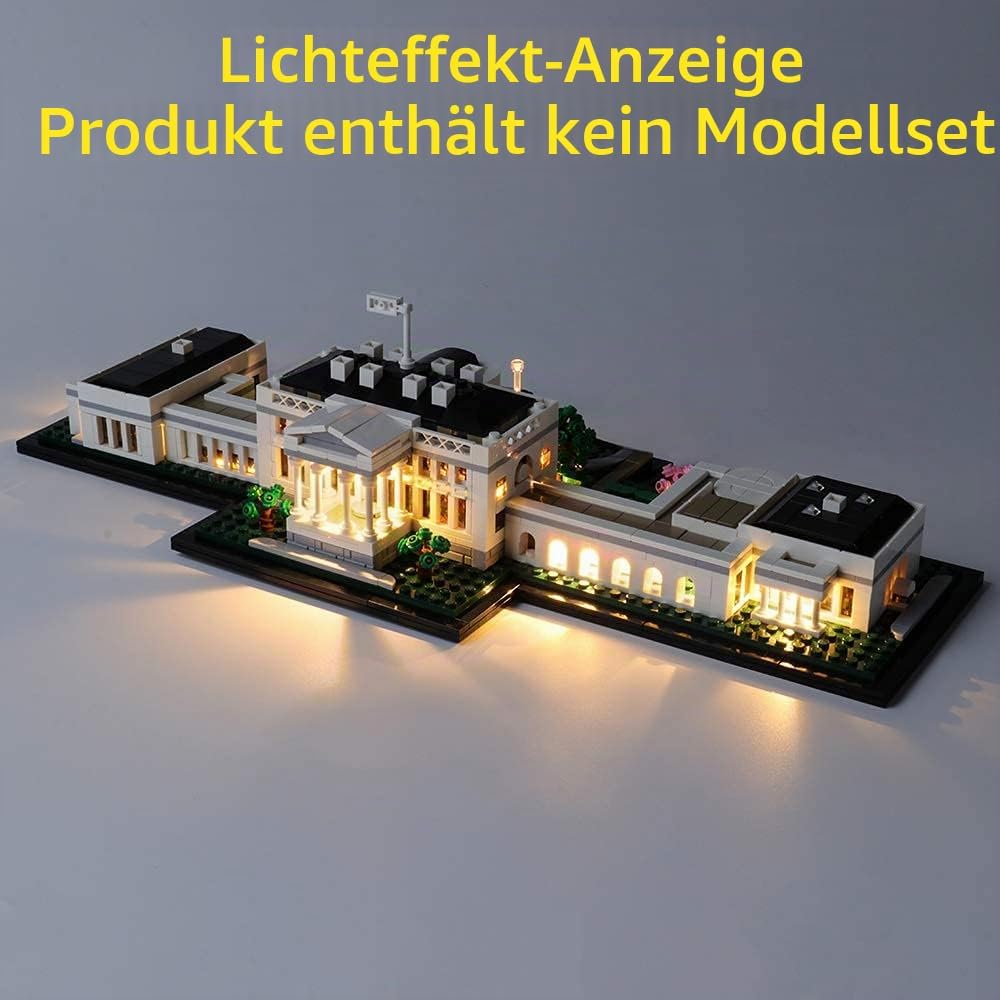 GEAMENT LED-Licht-Set für das Weisse Haus (White House) – kompatibel mit Lego Architecture Collectio