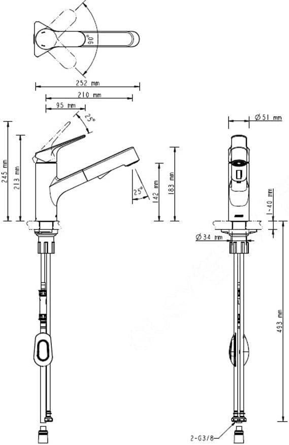 Lenz KOA Küchenarmatur mit Handbrause schwarz 46040851