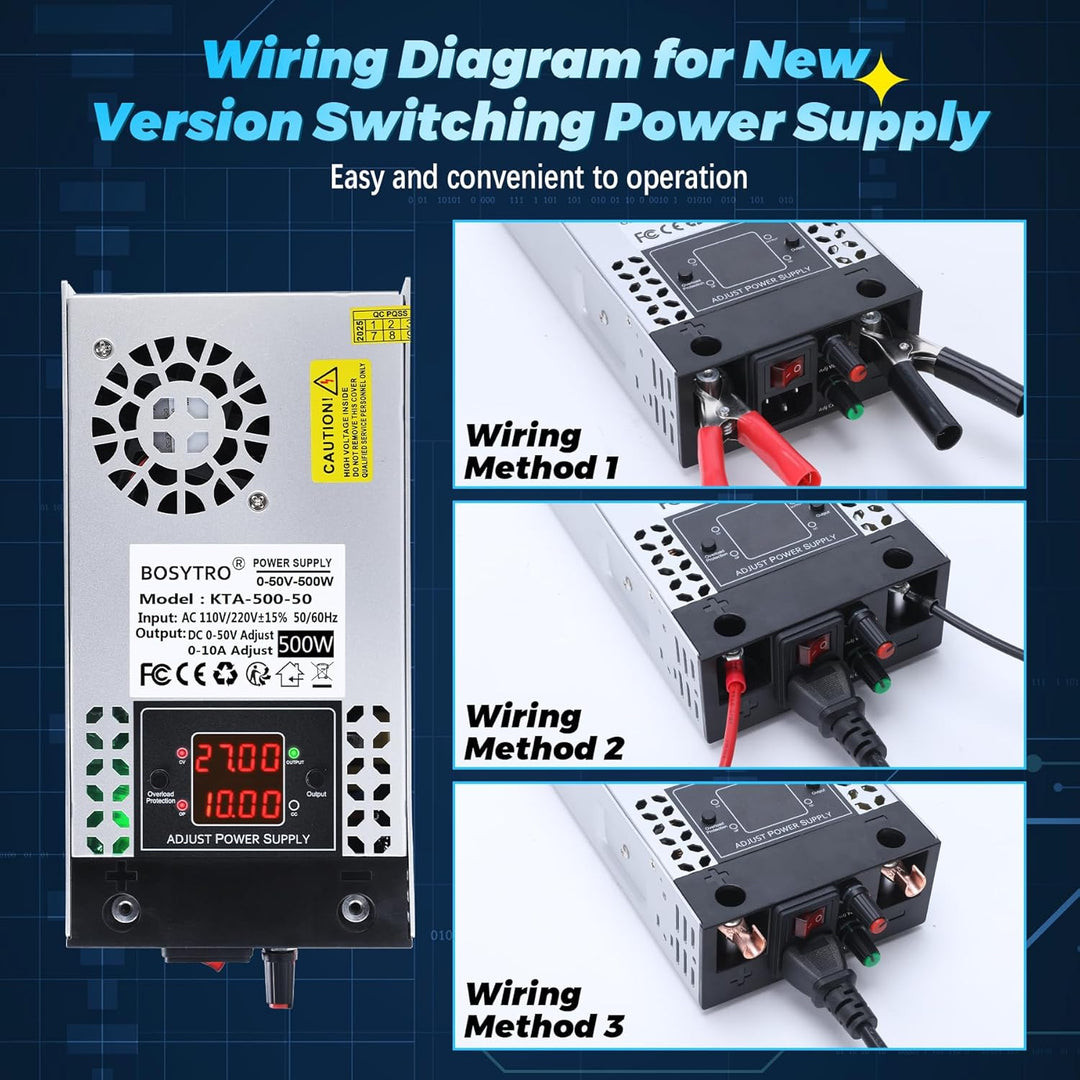Upgraded Einstellbar Netzteil 0-50V 0-10A 500W Schaltnetzteil Trafo 230v auf 12V 24v 48V 50V Transfo