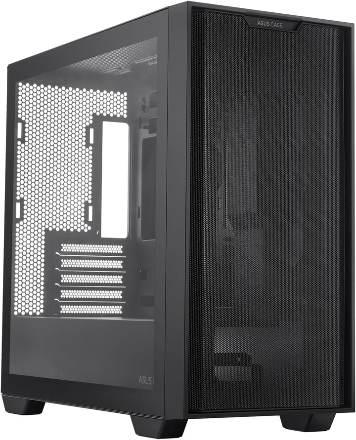 ASUS A21 Micro-ATX Gaming Gehäuse Black (kompatibel mit 360 mm Radiatoren, 380 mm Grafikkarten, Fron