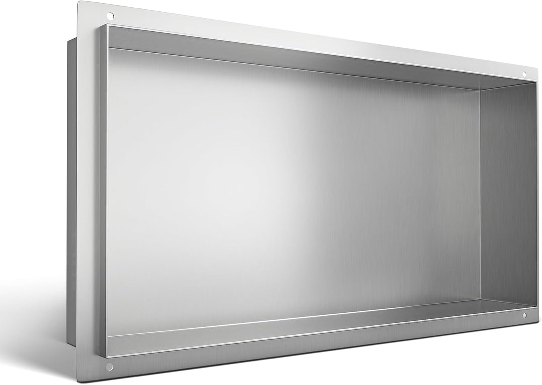 Balneo Wall-Box NO Rim - Chrom Nische Edelstahl - Verchromt Wandnische Dusche - Wasserdicht - Flexib