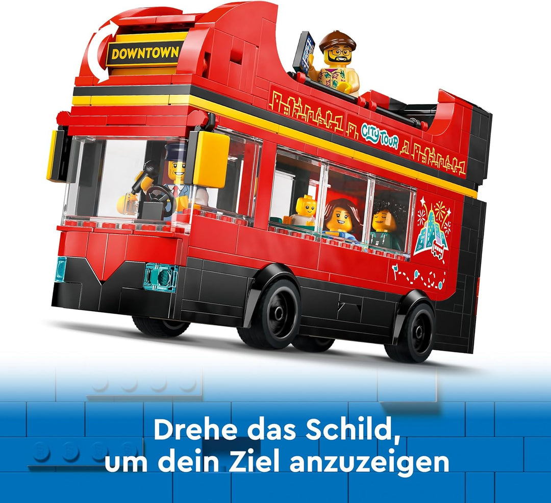 LEGO City Doppeldeckerbus, Doppeldecker Spielzeug-Bus, Fahrzeug-Spielset für Mädchen und Jungen ab 7
