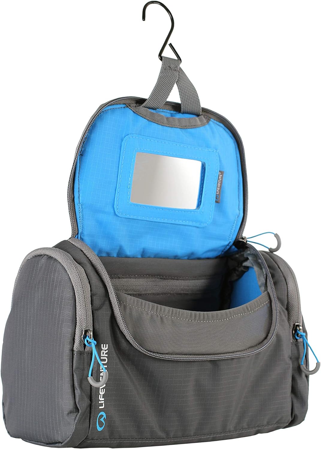 Lifeventure Wash Bag Holdall for Men & Women Water-Resistant Travel Hanging Wash Bag with Mirror and