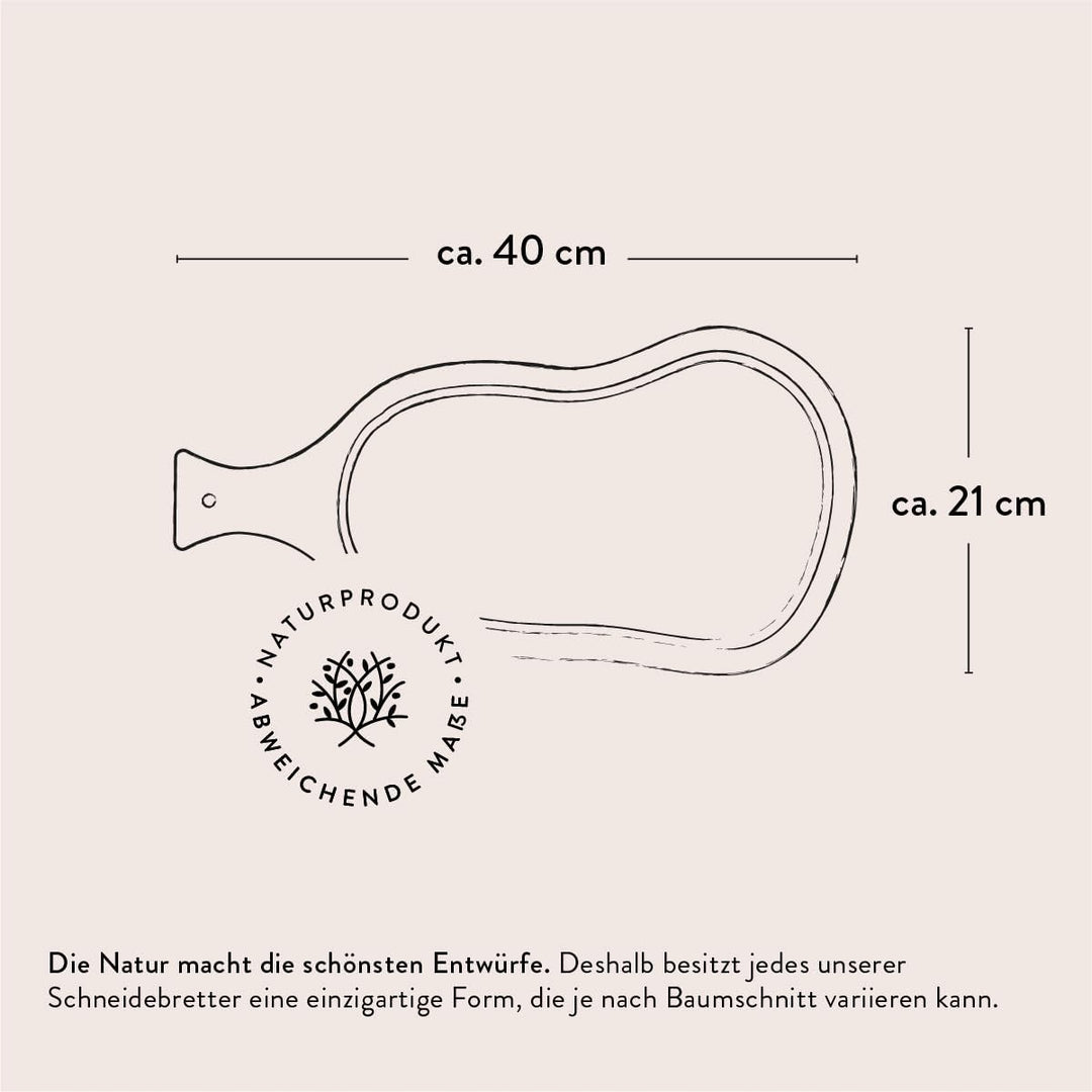 DAS OLIVENHOLZBRETT® Schneidebrett aus Olivenholz mit Saftrille und Griff im Naturschnitt/Steakbrett