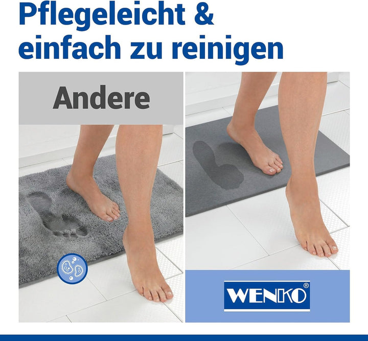 WENKO Badezimmervorlage Mod. Simi aus Kieselgur, hygienische Saunamatte rutschfest, natürlich und la