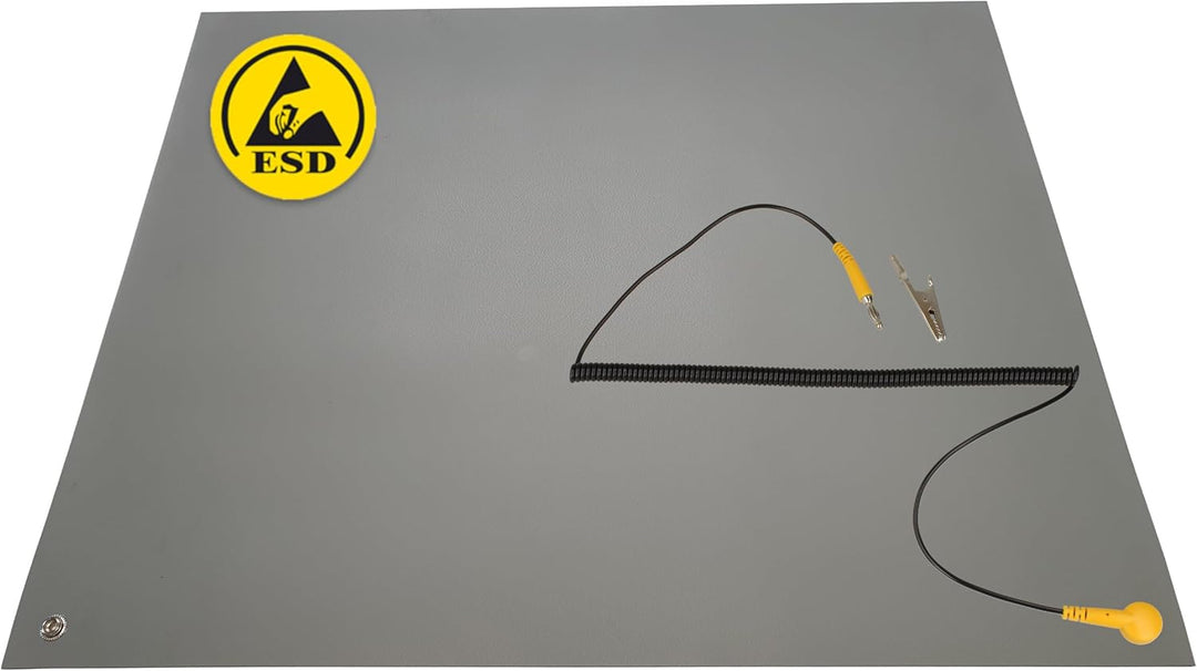 Minadax 40 x 30cm Antistatik ESD Computer Matte Tischmatte „Premiumqualität“ + Anschlusskabel 40x30