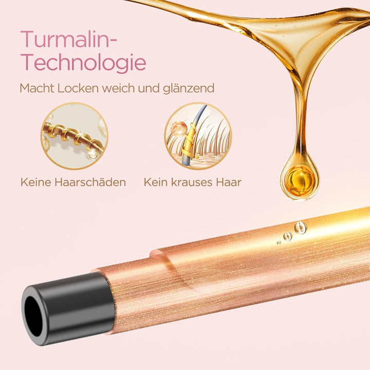 BESTOPE PRO Lockenstab 9mm Kleine Locken, Schnelle Heizung Lockenstäbe Extra Lang, Multi-Temperatur