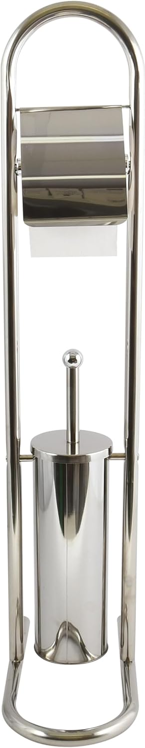 MSV Stand WC Garnitur WC Bürste aus Edelstahl 30x16,5x80cm