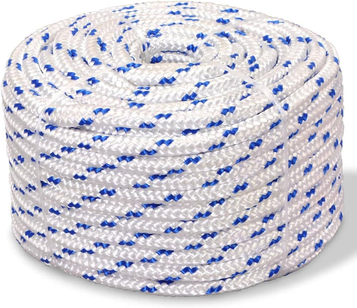vidaXL Bootsseil Polypropylen 12mm 250m Weiss Ankerleine Festmacher Tauwerk