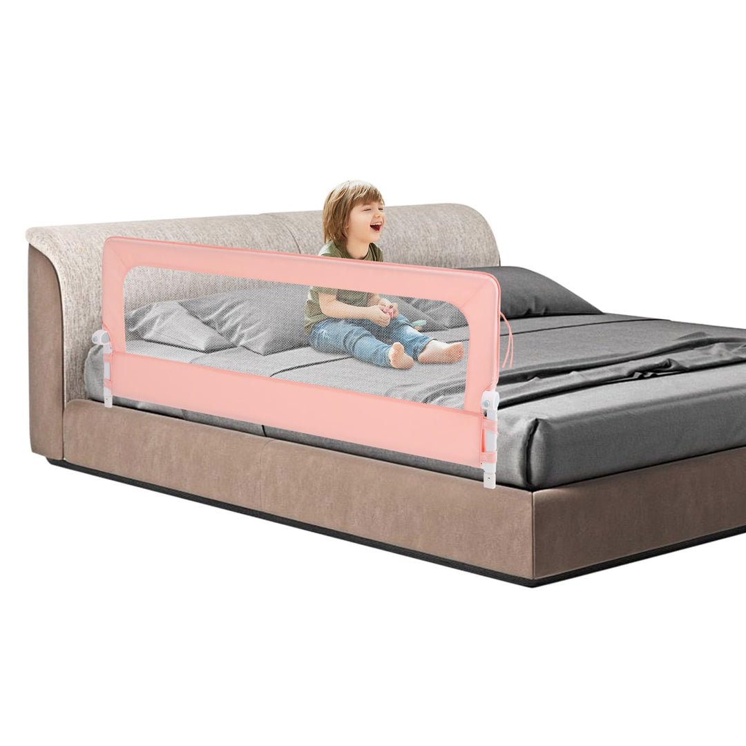 Bettgitter 180 cm klappbar, Kinder Rausfallschutz Bett, höhenverstellbar Bettschutzgitter mit Netzge