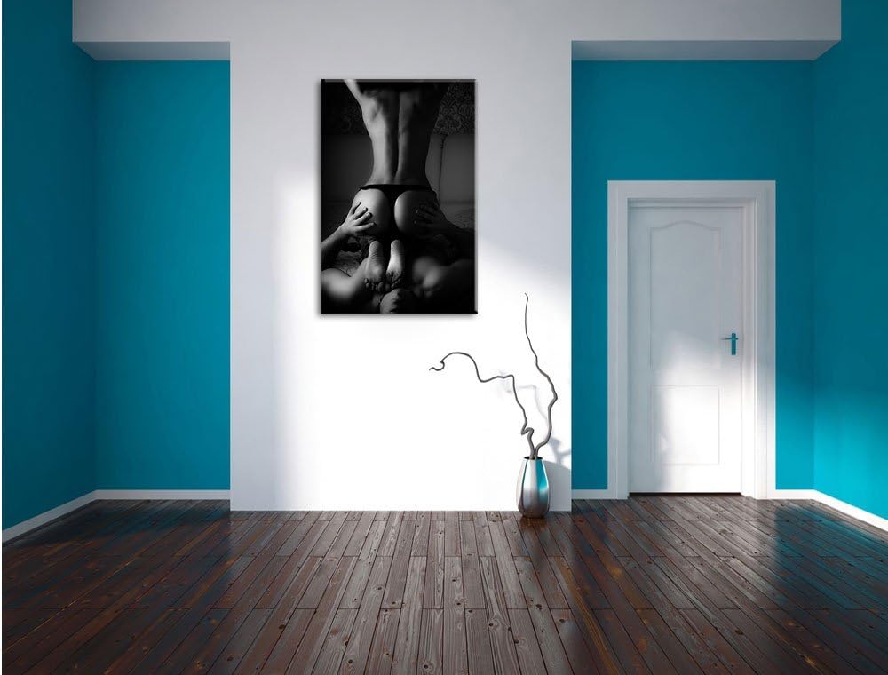 Erotisches Paar, Format: 100x70 auf Leinwand, XXL riesige Bilder fertig gerahmt mit Keilrahmen, Kuns