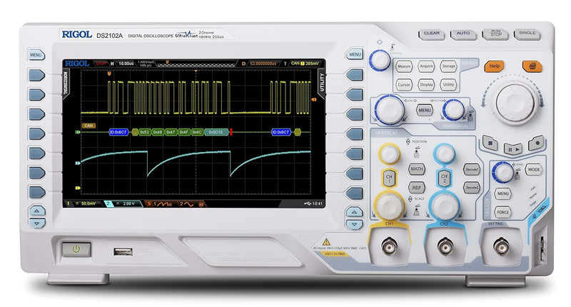 RIGOL DS2102A Digitaloszilloskop, 2 Kanäle, 100MHz, 2Gsa/s, 56Mpts, 52000wfms/s, freie Trigger und D